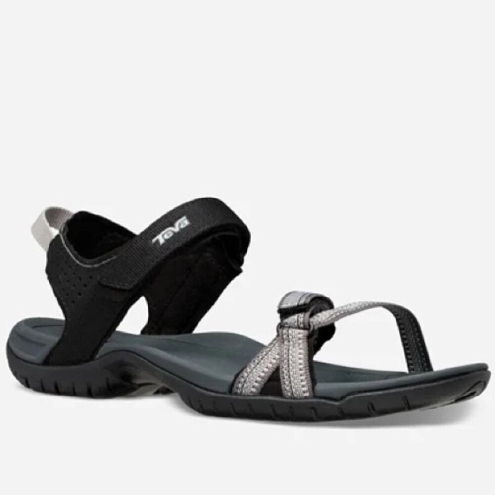 Teva Womens Verra Ankle Strap Nylon Outdoor Hiking Sandals Black/Grey Size 11